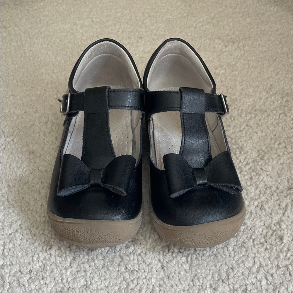 L'Amour Black Kids Dress Shoes with Bow